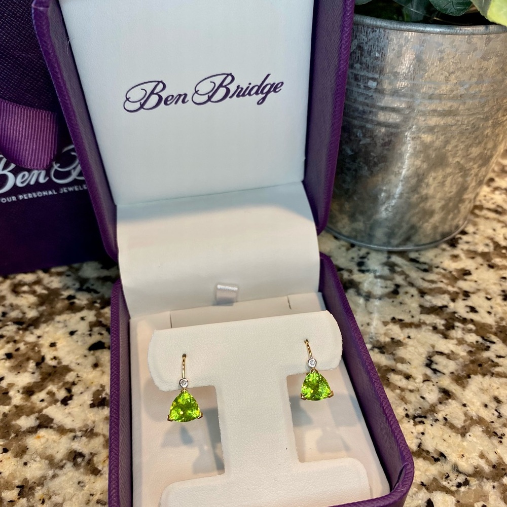 Peridot and Diamond earrings